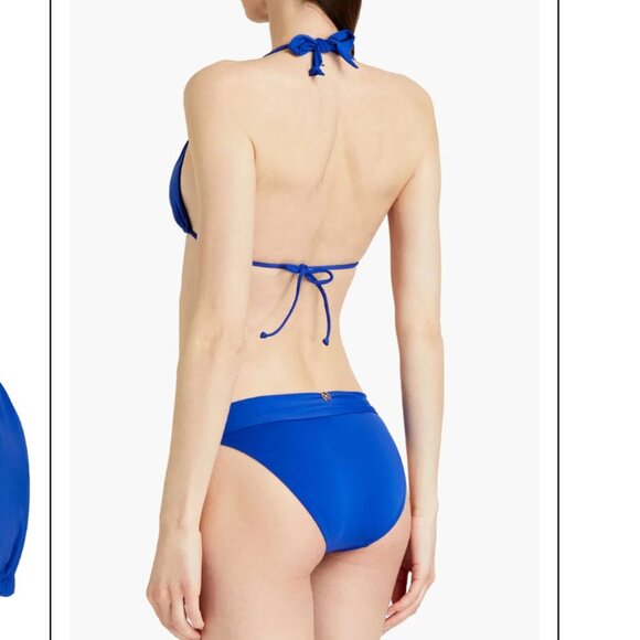 💙 ViX Paula Hermanny Blue Triangle Bikini Top – Gold Ring Detail | Size M/L - Picture 2 of 7